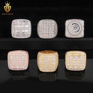 Anillos de Compromiso de Plata de Ley 925 con Moissanita al por Mayor, Joyería de Moissanita Fina de Color <span class=keywords><strong>D</strong></span> VVS para Hombre, Alta Calidad - Product Image 3