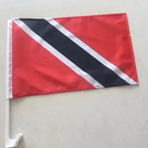 Trinidad and Tobago Car Window Flag With Pole Garden Outdoor Decor polyester material Vivid Color Outdoor car flag
