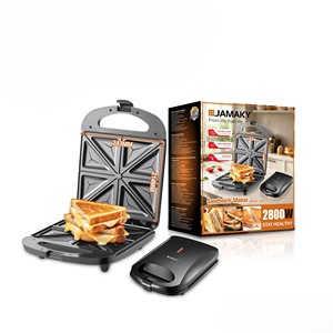 JAMAKY Profesional 2800W 4-Slice <span class=keywords><strong>Sandwichera</strong></span>, Parrilla Eléctrica <span class=keywords><strong>Grande</strong></span> Antiadherente con Control Automático de Temperatura - Product Image 3