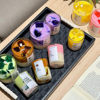 Eiskaffee-Duftkerze Gelwachs Aromatherapie Heimdekoration Niedlicher Stil Glasgefäß Einzelner Docht Dessert-Duft