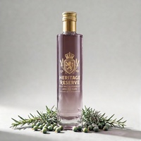 Bouteille en verre super-flint ronde et fine de 530 ml avec logo couleur personnalisé et boîte d'emballage, vide, pour spiritueux, liqueur, whisky, vente en gros