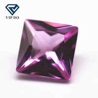 3*3-10*10mm quadratische Form Prinzessin geschnitten 2 # rosa Rubin Korund lose Edelstein quadratisch geschnitten synthetische 2 # rosa Saphir Korund Steine