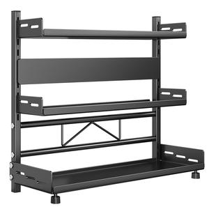 Estante ajustable para especias de acero al carbono, almacenamiento de cocina de varias capas con soporte para cuchillos para condimentos, diseño minimalista - Product Image 2