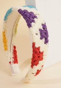 Diadema de punto de ganchillo estilo bohemio, accesorios dulces para el cabello, diadema ancha - Product Image 3