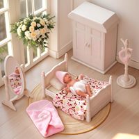 Accessoires pour maison de poupée : Ensemble de lavabo miniature, toilettes personnalisables, meubles miniatures, jouet de maison de poupée en plastique pour les 14 ans et plus