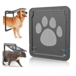 Porte <span class=keywords><strong>pour</strong></span> animaux de compagnie en maille de nylon ABS noire écologique avec clapet intérieur, <span class=keywords><strong>pour</strong></span> <span class=keywords><strong>chien</strong></span> et chat, <span class=keywords><strong>pour</strong></span> extérieur, toutes saisons, petite et grande taille - Product Image 1
