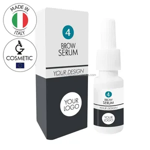 Bouteille blanche en plastique avec distributeur de buse, sérum de stratification pour sourcils, 20ml, produit cosmétique d'italie - Product Image 1