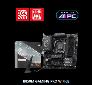 Tarjeta Madre B850M GAMING PRO WIFI6E Compatible con CPU Intel de 13ª/14ª Generación, DDR5, Doble M.2, para Juegos de Escritorio - Product Image 2