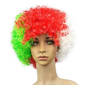 Pas cher Clown Cheveux Perruque Lumineux Football Fan Perruque <span class=keywords><strong>Afro</strong></span> Perruque Coiffe Clown Costume pour Performance Festival Bar Carnaval Mascarade - Product Image 6