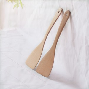 Herramienta de cocina de mango largo grande y plano de 32cm, espátula <span class=keywords><strong>ranurada</strong></span>, espátula para servir, olla de madera de haya, cuchara de cocina - Product Image 4
