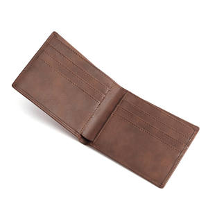 <span class=keywords><strong>กระเป๋า</strong></span>เงินใบสั้นวินเทจหนัง PU ของผู้ชาย VP เปิดปิดสลักด้วยเลเซอร์ตัวอักษรสีดำของขวัญวันคริสต์มาส - Product Image 3