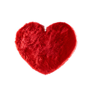 Alfombra de Peluche en Forma de Corazón, Roja, de Lana Sintética, para Dormitorio, Lavable a Máquina, Estilo Moderno, Color Sólido, Forma Novedosa, Decoración del Hogar - Product Image 5