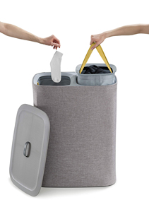 Panier de séparation du linge de 90 litres à vidage facile avec 3 sacs de lavage amovibles avec poignées - Product Image 6
