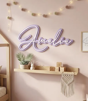 Panneau de nom personnalisé en acrylique 3D superposé, ornement en forme de cœur, plaque de nom de bébé personnalisée, cadeau de naissance, décoration murale