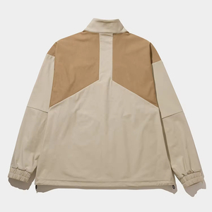 เสื้อฮู้ดกอล์ฟผู้ชายแบบไม่มีแบรนด์ รุ่น Performance Q Zip Splicing Athletic Pullover สีกากี แขนยาว กันลม คอตั้ง - Product Image 2