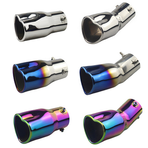 1pcs Automobile Stainless Steel Single Outlet Heart-shaped Pipe Universal Exhaust Pipe Tailpipe - Product Image 3