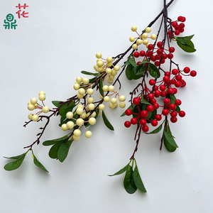 Ramas de Frutas Artificiales con Bayas Rojas y Amarillas, Flores de Seda para Decoración del Hogar, Mesa y Accesorios de Estudio - Product Image 3