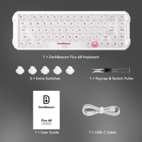 Flux 68-Key Mechanical Hall Effect Gaming Keyboard Crystal White Translucent Case Rapid Trigger Adjustable Actuation 8000Hz RGB