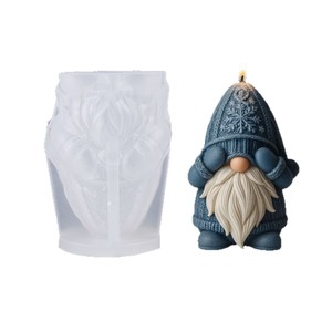 Molde de Silicona HY con Diseño de Santa Claus y Gnomo Navideño para Hacer Jabón, Yeso, Resina y Velas - Product Image 5