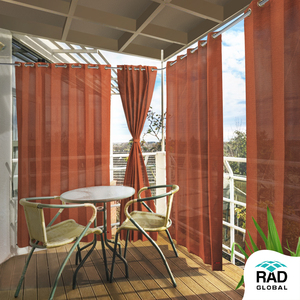 Brown HDPE Eyelet Outdoor <b>Curtains</b> 150 GSM with Warm Earthy Tones and Elegant Weather Resistant Styling for Cozy Outdoor Living - Product Image 5