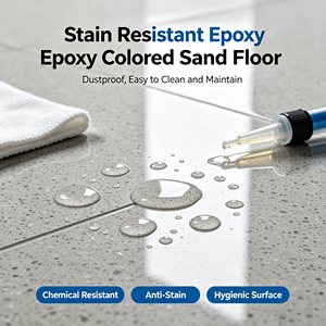 Peinture époxy pour sols en sable coloré, revêtement décoratif en résine époxy bicomposante pour sols en quartz pour garage et entrepôt - Product Image 2