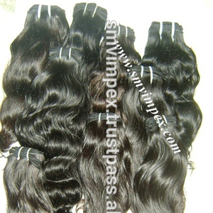 Extensiones de cabello indio natural, ondulado, virgen, sin caída y enredos, 2024 - Product Image 1