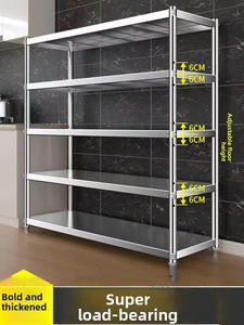 رف تخزين متعدد الطبقات من الفولاذ المقاوم للصدأ مصنوع بدقة للشرفة والمطبخ المنزلي، مصنوع من الصفائح المعدنية - Product Image 6