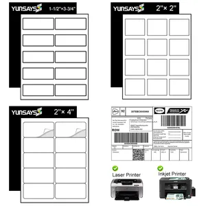 <span class=keywords><strong>A4</strong></span> étiquette auto-adhésif papier <span class=keywords><strong>prédécoupé</strong></span> autocollant code à barres étiquettes feuilles adresse étiquettes pour imprimante à jet d'encre - Product Image 1