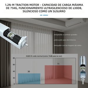 Rail de rideau électrique hybride avec batterie au lithium, commande vocale, prise intelligente motorisée, aluminium moderne - Projet Maison Électronique - Product Image 2
