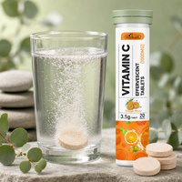 Comprimés effervescents de vitamine C OEM 1000 mg, saveur de fruits personnalisée, complément sous marque privée