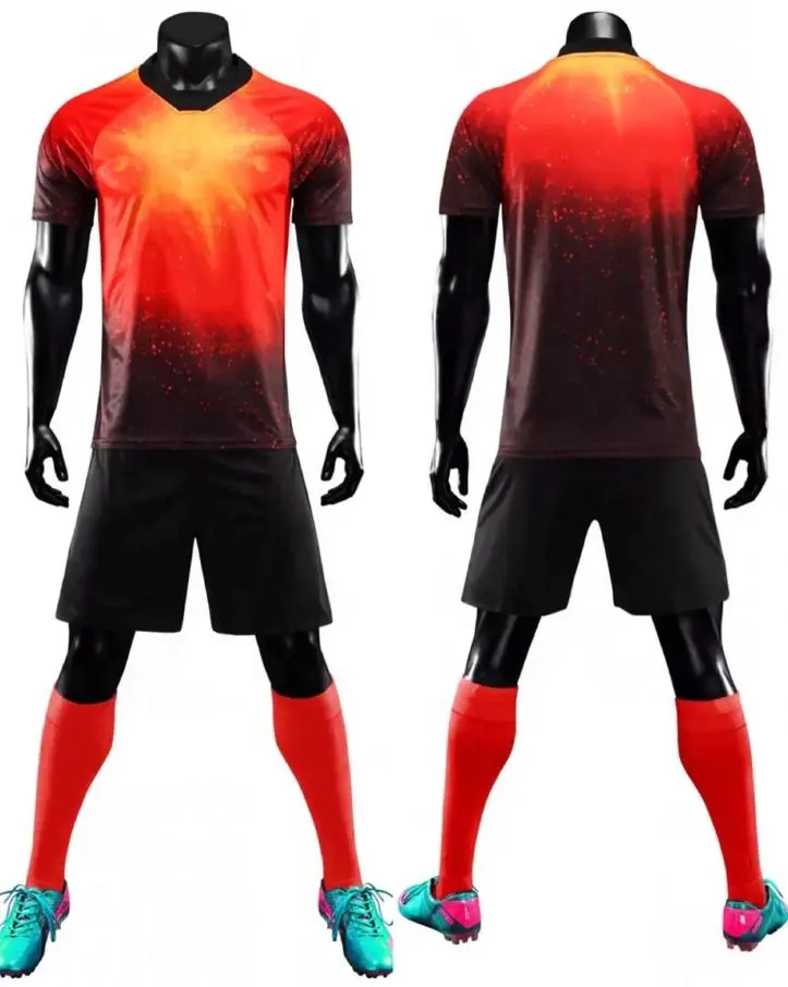 Camisa de futebol infantil e masculina, uniformes de futebol personalizados para crianças e adultos, camisa de manga curta com kit de bermudas