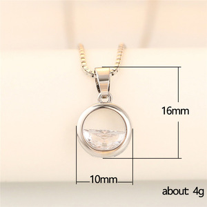 Collana con ciondolo a semicerchio in zircone per donna, stile semplice e fresco, catena per clavicola, gioiello. - Product Image 5