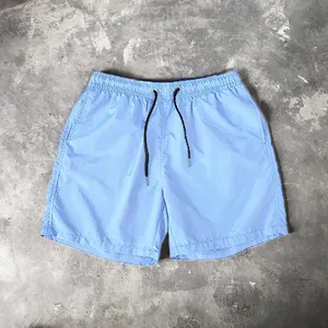 Customized Mens Beachwear Logo Design Swimwear Polyester Short Trunks Summer Solid Board Swimming Beach Shorts