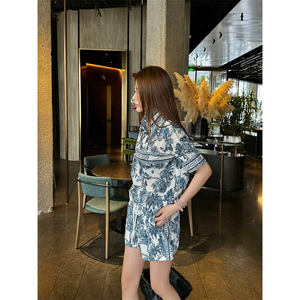 Factory Wholesale Summer Women Cloth Two-Piece Set Designer Brands Women's t-Shirt <b>Shorts</b> Set Luxury Women Sets - Product Image 1