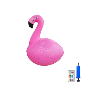 Bouée de natation pour adulte, boule flottante solaire en forme de flamant rose, lumière de piscine, lampe de ballon imperméable pour pelouse, décoration de fête à domicile, jardin - Product Image 2