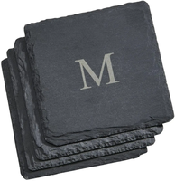 Sous-verres carrés en ardoise noire faits à la main, écologiques, motif floral, anti-rayures, pour table basse, vente en gros
