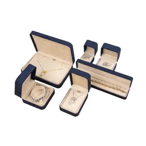 LOW MOQ Top Customized Logo Jewelry Box High-end Microfiber Necklace Box Jewelry Packaging