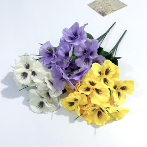 Artificial Pansies Silk Flowers 37cm High Simulation Natural Style Home Decor <b>Wedding</b> Outdoor <b>Props</b> - Product Image 2