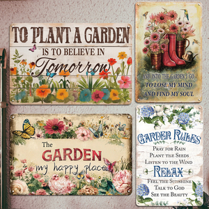 Vintage <strong>Garden</strong> Rules Metal Plaque Relax Feel Sunshine Talk to God <strong>Outdoor</strong> <strong>Garden</strong> Decor <strong>Sign</strong> - Product Image 2