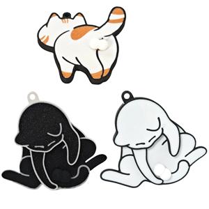 พวงกุญแจแมวการ์ตูนพลาสติกพิมพ์ 3 มิติ ลายการระเบิดข้ามพรมแดน น่ารัก - Product Image 1
