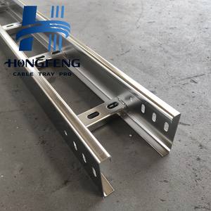 Venta directa de fábrica Escalera 200mm Aceros inoxidables Bandeja de cables perforada galvanizada con malla de alambre de canalización - Product Image 6