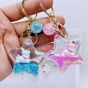Novo personalizado bonito Boba chá líquido Keychain gato leite chá copo garrafa chaveiro flutuante Boba Keychain