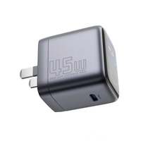 Chargeur GaN intelligent AI haut de gamme QC5.0 45W avec câble rétractable Type-C pour 16 Pro/Ultra/Écouteurs/Montre connectée
