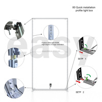 Boîte à lumière LED rétroéclairée double face de 80 mm (3,15 pouces) avec cadre en aluminium portable pour la publicité intérieure, les salons professionnels et la vente au détail