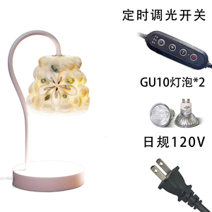<b>Modern</b> Ceramic Flower Shade Table Lamp Touch Control LED Warm <b>White</b> Light Flexible Neck Decorative Bedroom <b>Desk</b> Lamp - Product Image 5