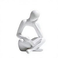 Statuette de Penseur Abstrait en Résine Personnalisée de Qualité Supérieure, Peinte à la Main, Écologique, Décoration Moderne pour la Maison et le Bureau
