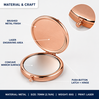 Miroir concave à base métallique DIY, petit miroir double face portable pliable, miroir de maquillage à main haute définition pour retouches