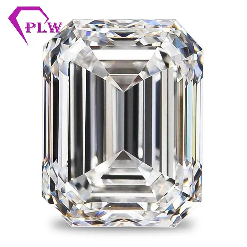 Provence Gem Wholesale Price DEF;/GH Color 2 Carat 6x8MM Emerald Cut Moissanite Diamond for Gold Ring Necklace Jewelry