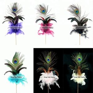 Fleur décorative tige métallique plume de paon pour arrangement floral maison mariage fête Vase décor de vacances - Product Image 3