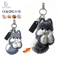 Porte-clés en peluche chat de dessin animé doux UYEAH OEM/ODM CE CPC EN71, cadeau personnalisé avec logo, mascotte animale, jouet en peluche chat